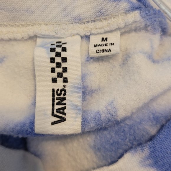 Vans Of The Wall Unisex Blue White Tie Dye Sweatshirt Size Medium - Picture 3 of 3